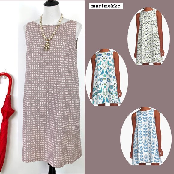 Marimekko Dresses & Skirts - Marimekko Mauve & White Dots Shift Dress Sz 38 (S)